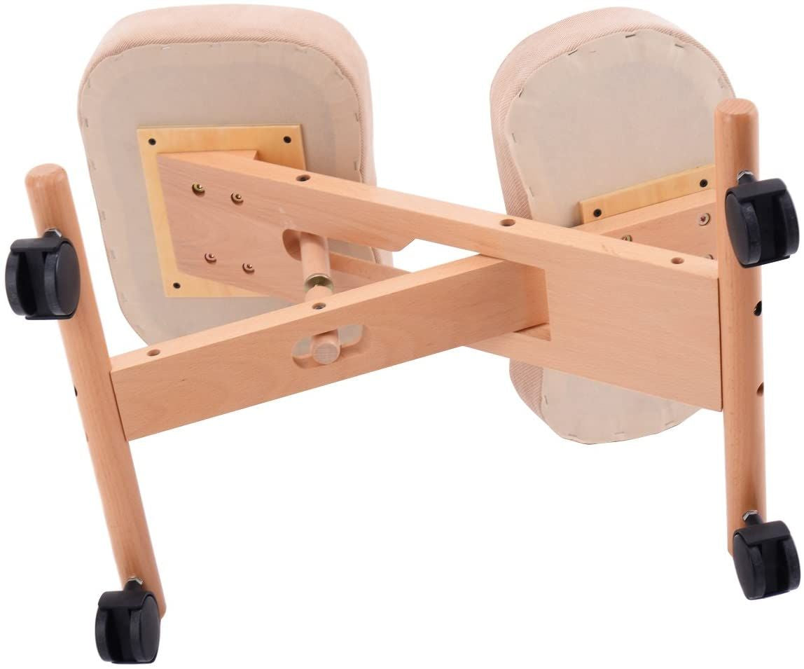 Wood Posture Stool with Angle and Height Adjustable for Gaming Computer Work