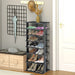 Extra Wide Wooden Vertical Shoe Rack with 7 Shelves