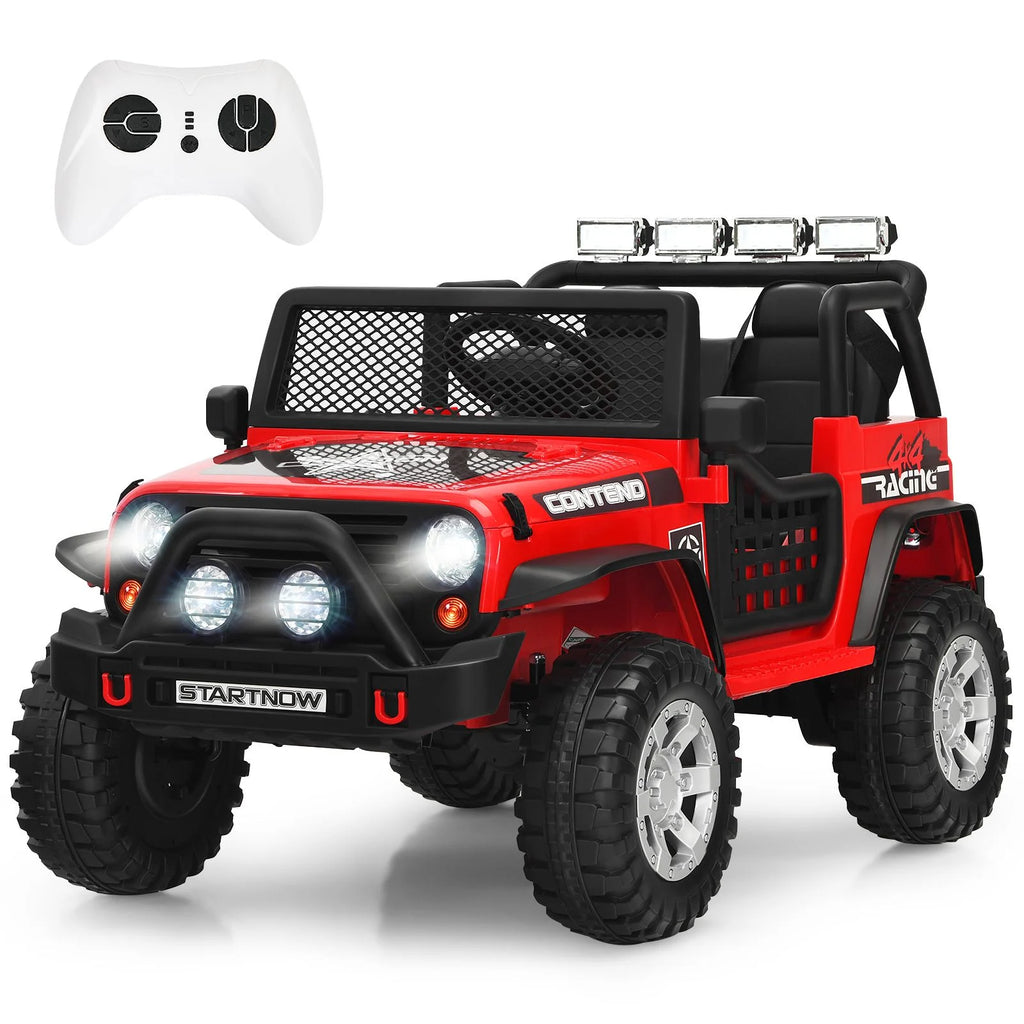 SEDOL 2-Seater Kids Ride-On Truck 12V Battery Powered Electric Car with Parental Remote Control Spring Suspension Rocking Mode and Bluetooth/USB Audio – 50kg Capacity