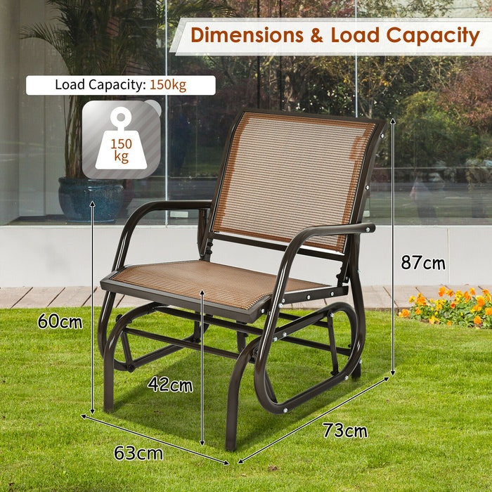 Glider Rocking Chair – Outdoor Swing Seat with Steel Frame & Breathable Fabric
