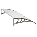 120x80cm Door Canopy – Outdoor Rain Cover Awning for Front Door, Window or Patio (White/Grey)
