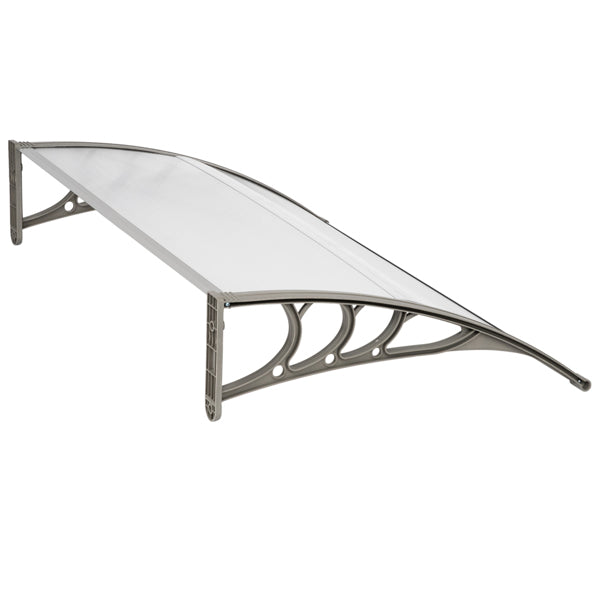 120x80cm Door Canopy – Outdoor Rain Cover Awning for Front Door, Window or Patio (White/Grey)