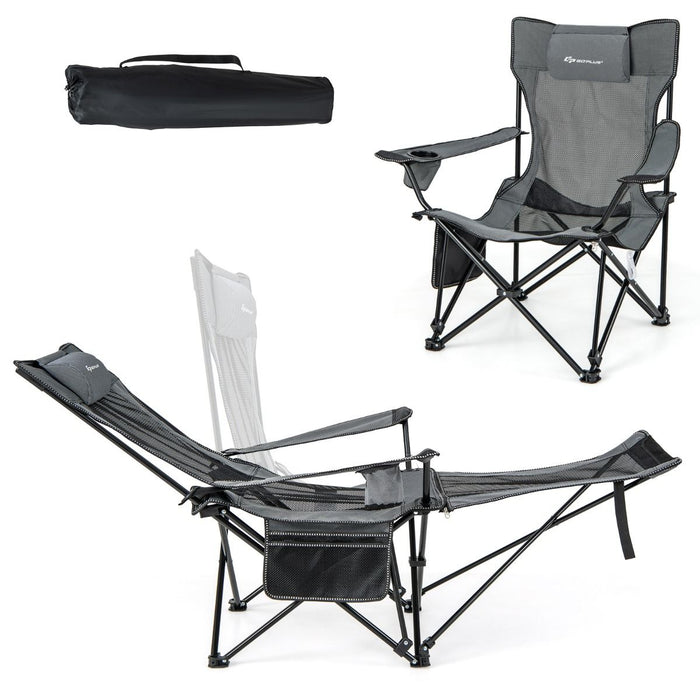Camping Lounge Chair with Detachable Footrest