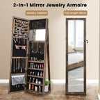 3-In-1 Mirrored Jewellery Armoire with Display Shelves