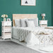 Bedside Table Made of Paulownia Wood in Country House Style