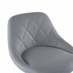 Adjustable PU Leather Counter & Bar Stool Set of 2 – Swivel 360°, Gas‑lift Height, Backrest, Foot‑rest – Grey