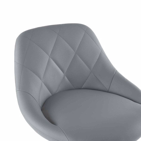 Adjustable PU Leather Counter & Bar Stool Set of 2 – Swivel 360°, Gas‑lift Height, Backrest, Foot‑rest – Grey