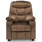 SEDOL Deluxe Larger Kids Recliner Armchair with Dual Cup Holders and Storage Pockets Premium Velvet Children’s Lounge Chair with 130° Adjustable Backrest & Pine Wood Frame