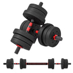SEDOL 20kg Adjustable Dumbbells Set 2 in 1 Barbell Weights for Home Gym Lifting Training Strength Building Equipment Bodybuilding Workout for Men Women