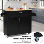 Rolling Kitchen Storage Trolley with Adjustable Shelf and Drawer