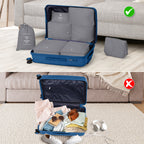 4-Piece Luggage Set with Handbags & Toiletry Kit – Durable Hard Shell Suitcases 18"/20"/24"/28" with Spinner Wheels, Travel Tote & Wash Bag – Dark Blue
