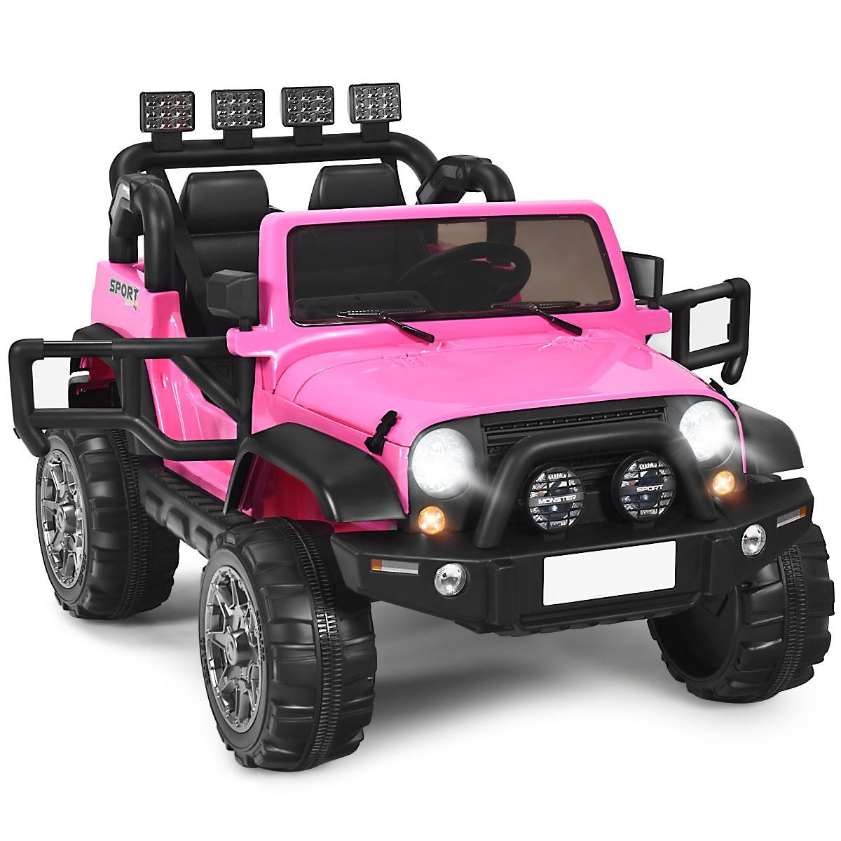SEDOL 2-Seater 12V Electric Kids Ride-On Truck with Dual Storage Compartments Parental Remote Control High-Capacity 7Ah Battery and All-Terrain Spring Suspension – 50kg Limit