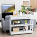 3-Tier Console Table with 1 Drawer and 2 Storage Shelves