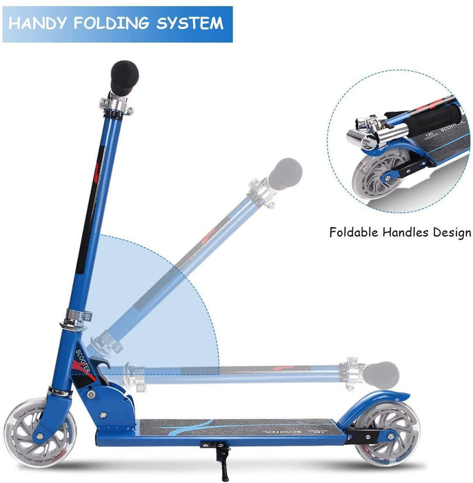 Aluminium Folding Stunt Scooter with LED Wheels – Kids T-Bar Kick Scooter