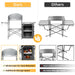 Camping Kitchen Table with Storage & Windscreen – Folding BBQ & Prep Station