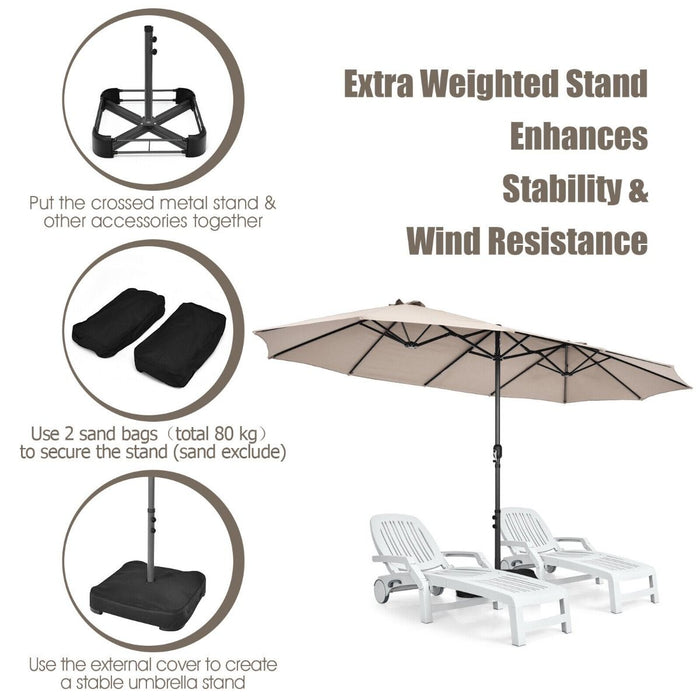 4.5m Double-Sided Outdoor Garden Parasol