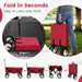 Heavy Duty Camping Garden Cart with Adjustable Handle and Drink Holders