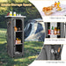 3-Tier Folding Camping Storage Cabinet with Side Pockets and Carry Bag