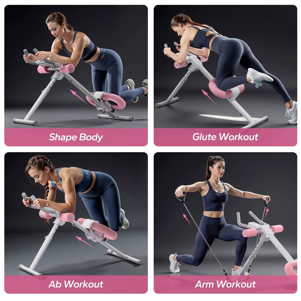 Ab Machine – Adjustable Ab Trainer, Foldable Abdominal Exercise Equipment