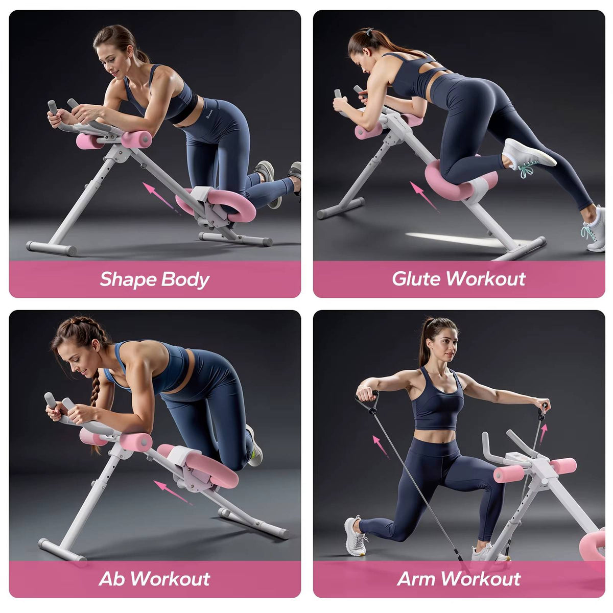 Ab Machine – Adjustable Ab Trainer, Foldable Abdominal Exercise Equipment