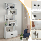 Industrial S-Shaped 5-Tier Bookcase with Cabinet