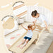 3-in-1 Wooden Climber Arch with Ramp & Rocker – Indoor Toddler Playset