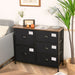5 Drawers Dresser Chest of Drawers with Wooden Top and Metal Frame