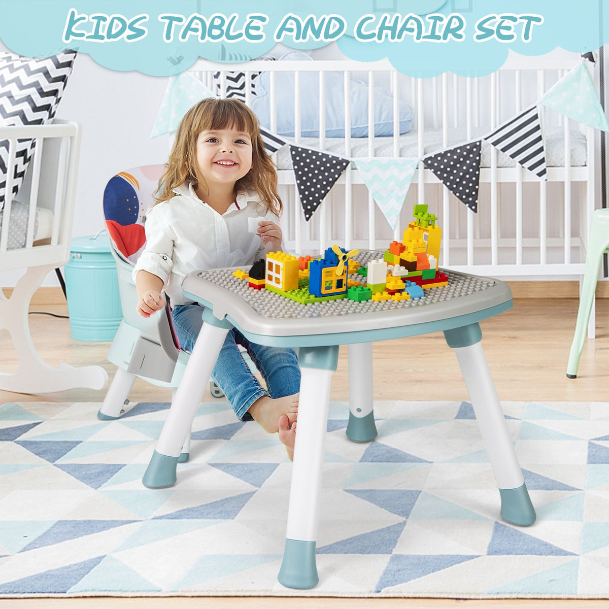 SEDOL 6-in-1 Ultimate Baby-to-Toddler High Chair & Activity Station with Building Block Tabletop Parental Booster Seat and Waterproof PU Leather Cushion – 25kg Capacity