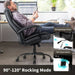 Executive Office Chair Height Adjustable Leather Computer Desk Chair with Rocking Backrest