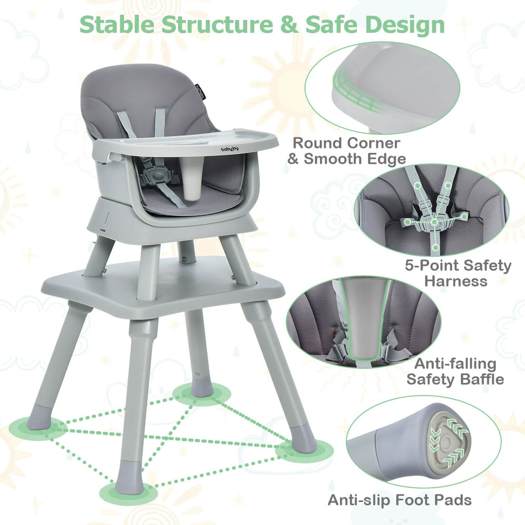 SEDOL 6-in-1 Ultimate Baby-to-Toddler High Chair & Activity Station with Building Block Tabletop Parental Booster Seat and Waterproof PU Leather Cushion – 25kg Capacity