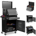High-Capacity Rolling Tool Cabinet – Lockable Wheels, Metal 2‑in‑1 Chest & Base