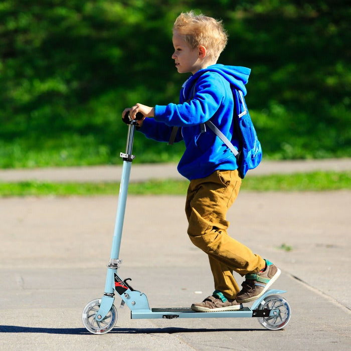 Aluminium Folding Stunt Scooter with LED Wheels – Kids T-Bar Kick Scooter