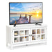 Modern Wooden TV Stand with Tempered Glass Doors for Tvs up to 50''