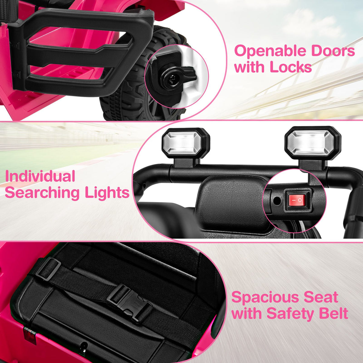 SEDOL 12V High-Performance Kids Ride-On Truck with Parental Remote Control Dual 35W Motors All-Terrain Traction and Wireless Bluetooth Music Player