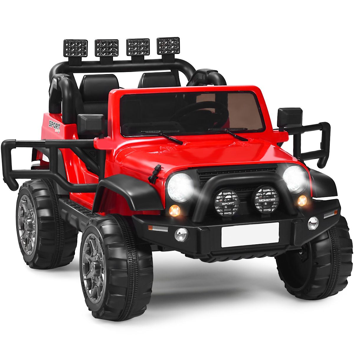 SEDOL 2-Seater 12V Electric Kids Ride-On Truck with Dual Storage Compartments Parental Remote Control High-Capacity 7Ah Battery and All-Terrain Spring Suspension – 50kg Limit