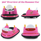 SEDOL Kids 6V Electric Bumper Car for Toddlers 360° Zero-Turn Waltz Car with Parental Remote Control Wall-Safe Rubber Bumper and Flashing LED Light Show