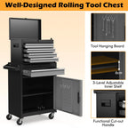 High-Capacity Rolling Tool Cabinet – Lockable Wheels, Metal 2‑in‑1 Chest & Base