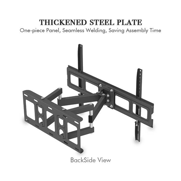 TV Stand for 32–70 Inch Screens – Double Arm Mount with Large Base, Height Adjustable, Swivel Tilt Bracket