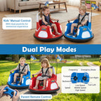 SEDOL 12V High-Performance Kids Bumper Car with 5-Point Safety Harness 360° Zero-Turn Dual Joysticks Parental Remote Control and 5-Mode LED Light Show