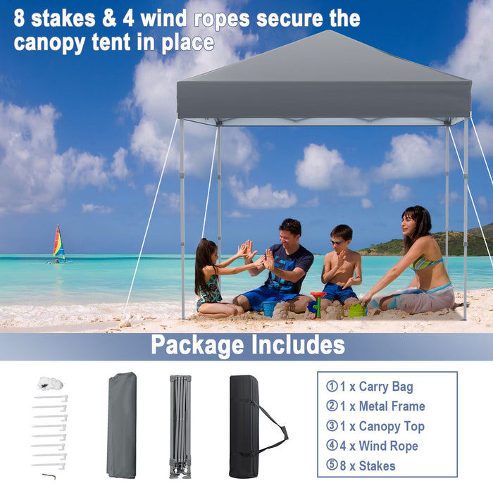 2x2m Pop-Up Canopy Tent with Adjustable Height
