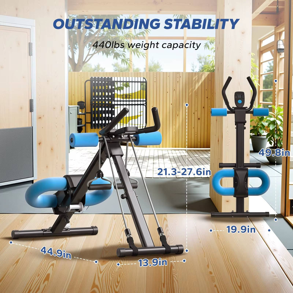Ab Machine – Adjustable Ab Trainer, Foldable Abdominal Exercise Equipment