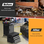 High-Capacity Rolling Tool Cabinet – Lockable Wheels, Metal 2‑in‑1 Chest & Base