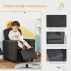 SEDOL Kids Recliner Armchair with Integrated Footrest 2-in-1 Children’s Sofa Lounger with Breathable Linen Fabric and Solid Wood Frame for Playroom & Bedroom