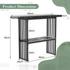 2-Tier Faux Marble Console Table for Entryway Living Room Bedroom