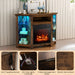 Corner TV Stand with Fireplace Insert and LED Lights