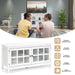 Modern Wooden TV Stand with Tempered Glass Doors for Tvs up to 50''