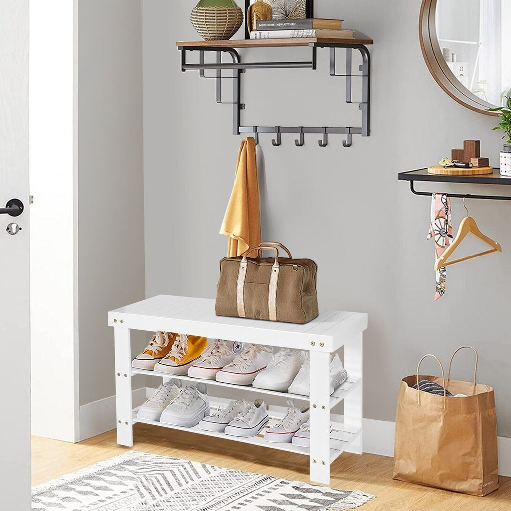3-Tier Bamboo Shoe Bench for Entryway