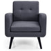 Mid-Century Modern Upholstered Accent Chair with Rubber Wood Legs