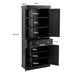 4-Door Tall Kitchen Cupboard Adjustable Shelves and Drawer