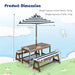 Kids Picnic Table with Cushions & Adjustable Umbrella – Fir Wood Play Table for 4